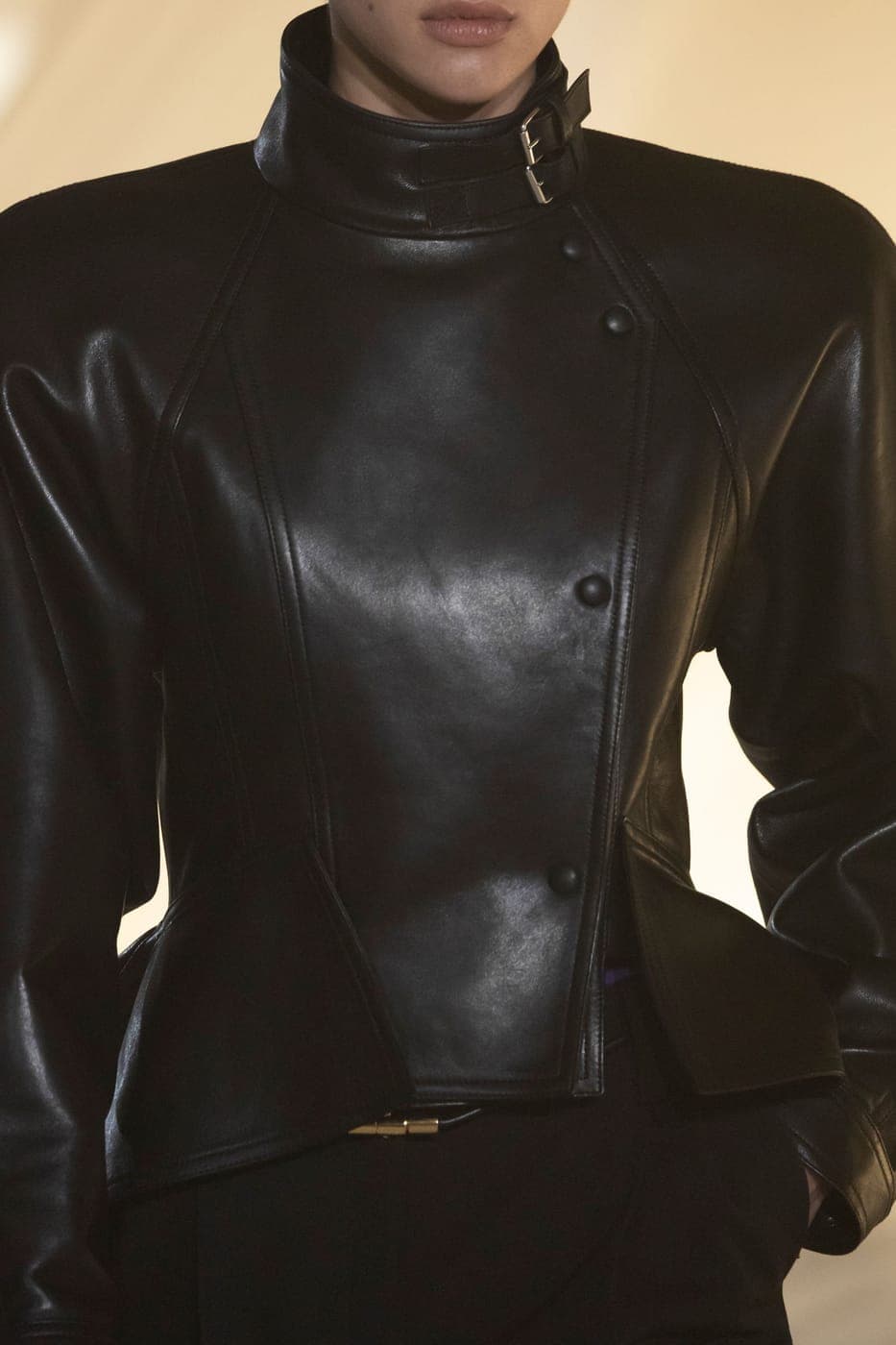 Balmain leather jacket, detail