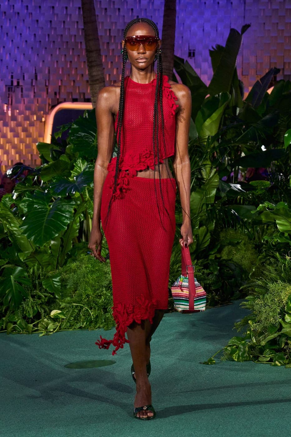 Casablanca runway, red dress