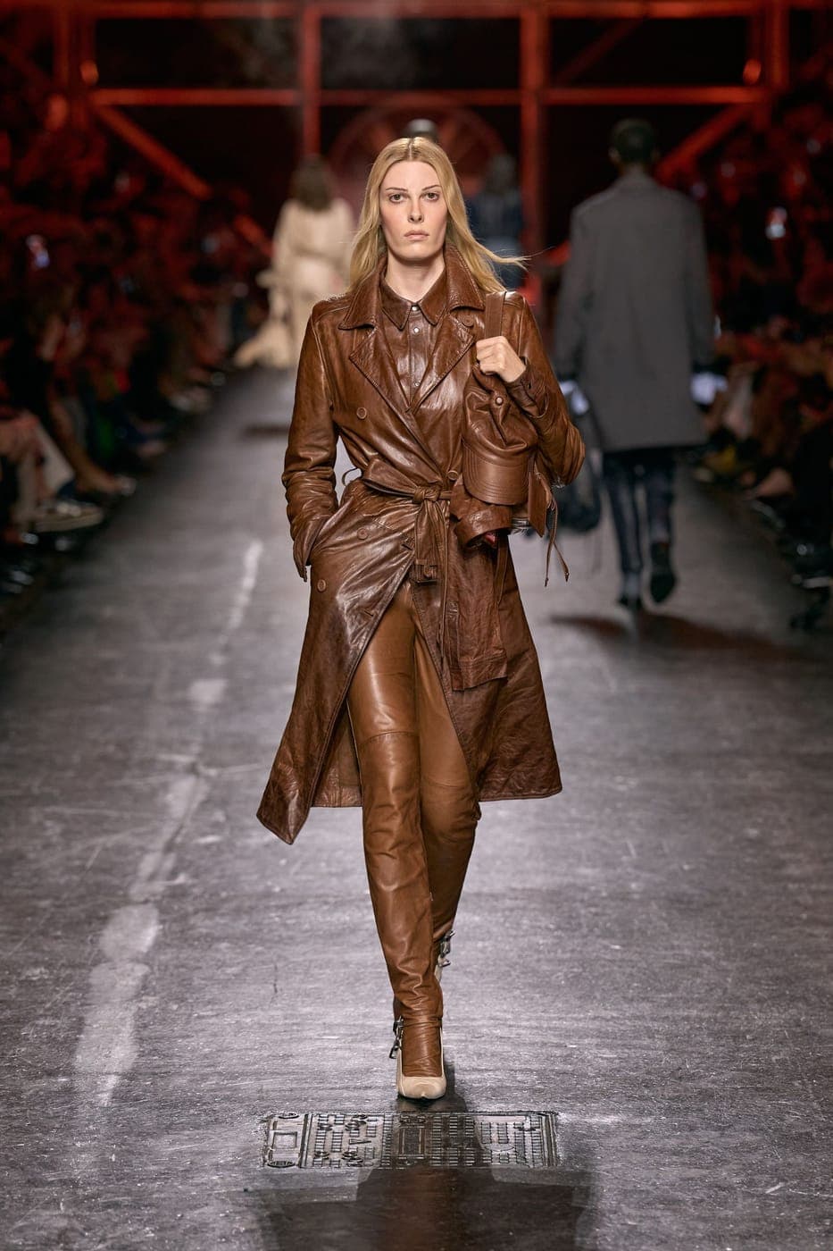 Diesel runway, leather coat