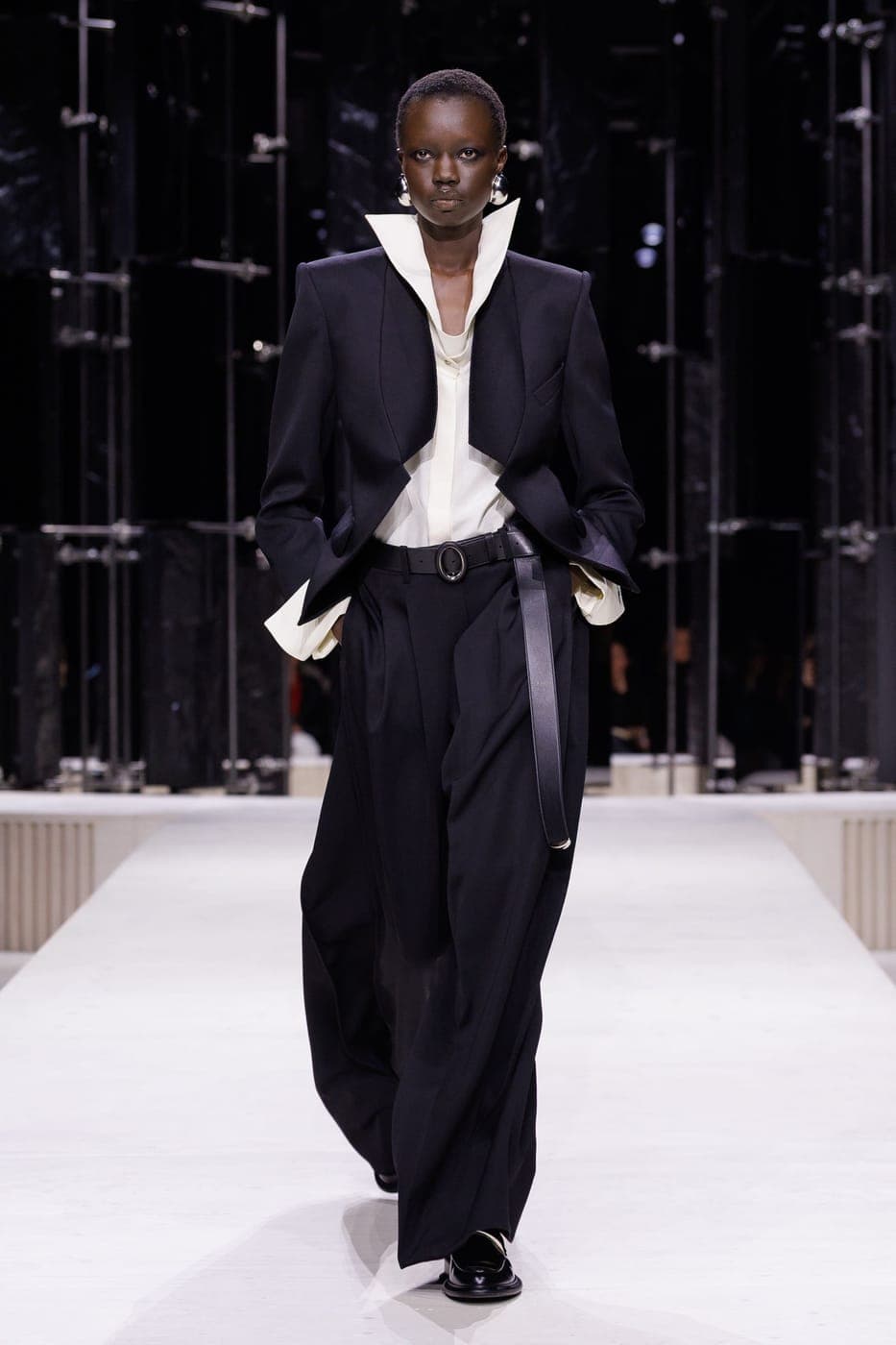 Givenchy black suit with white shirt