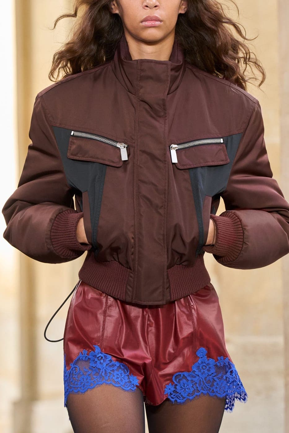 Off-White bomber and shorts, detail