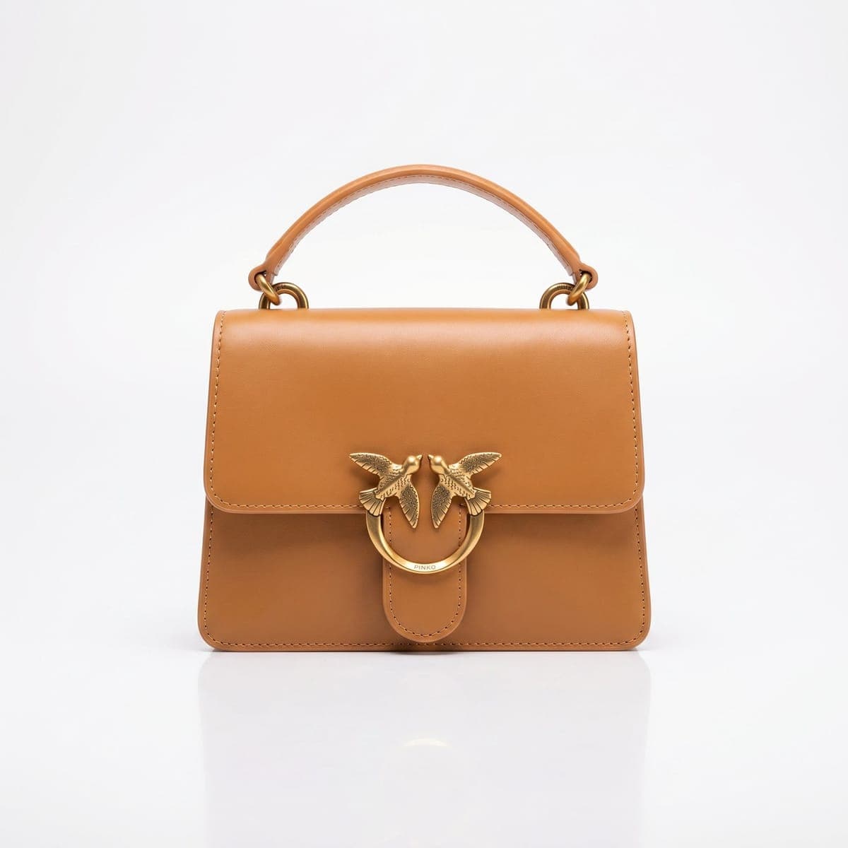 Brown Pinko Love Birds bag with top handle