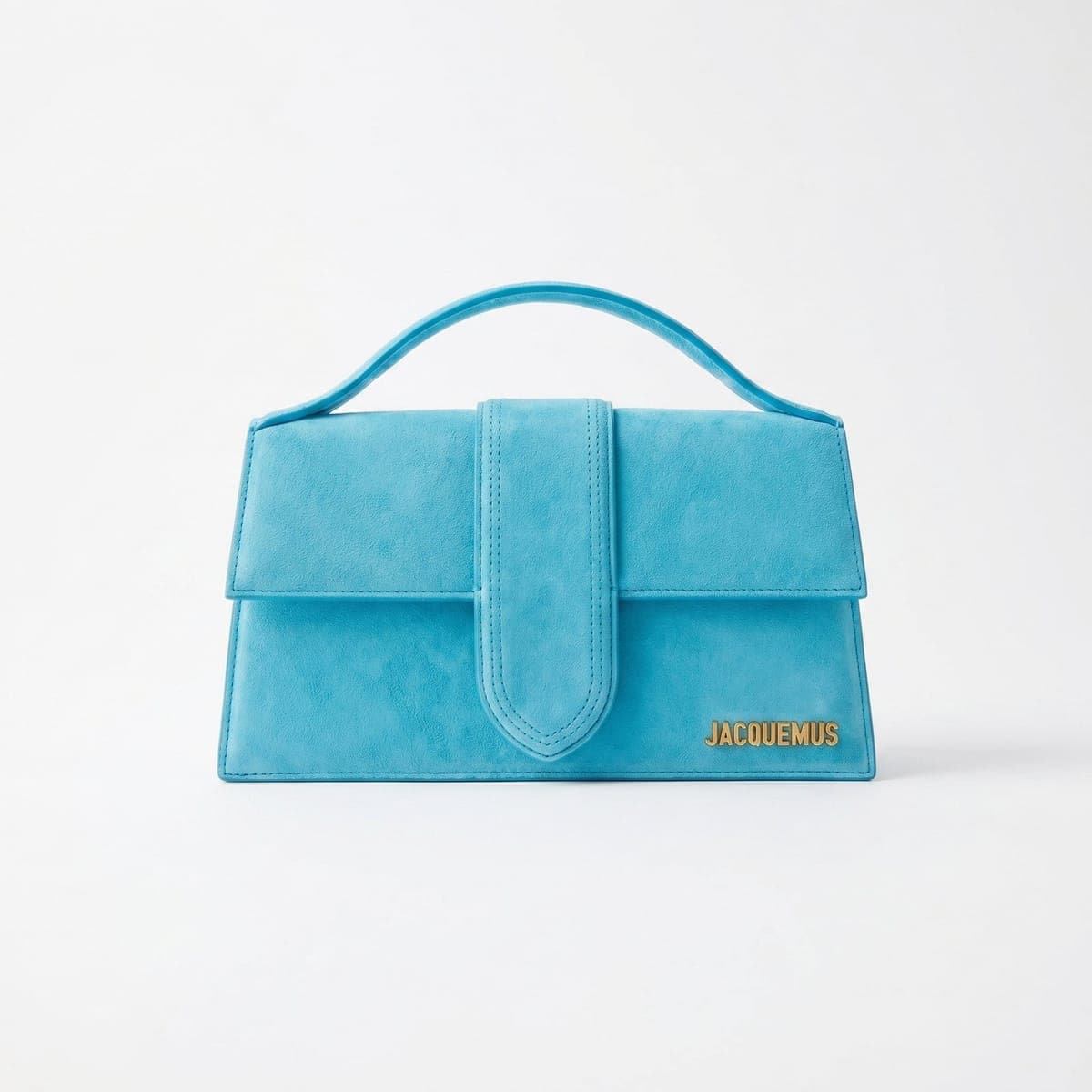 Turquoise suede bag, Jacquemus