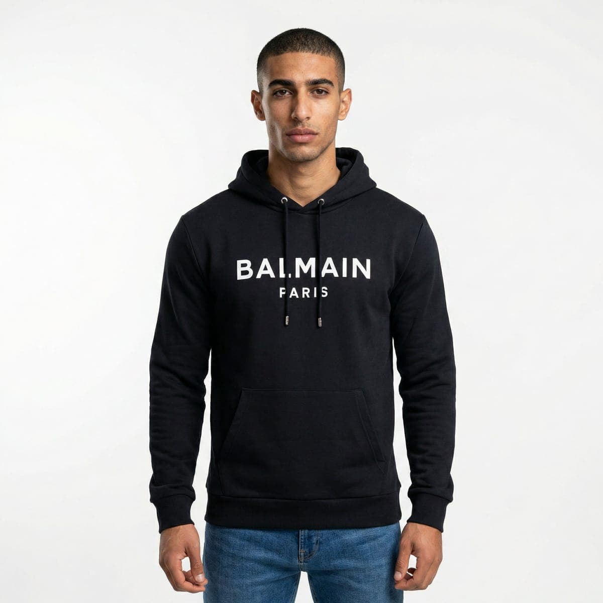 Černá mikina Balmain s kapucí