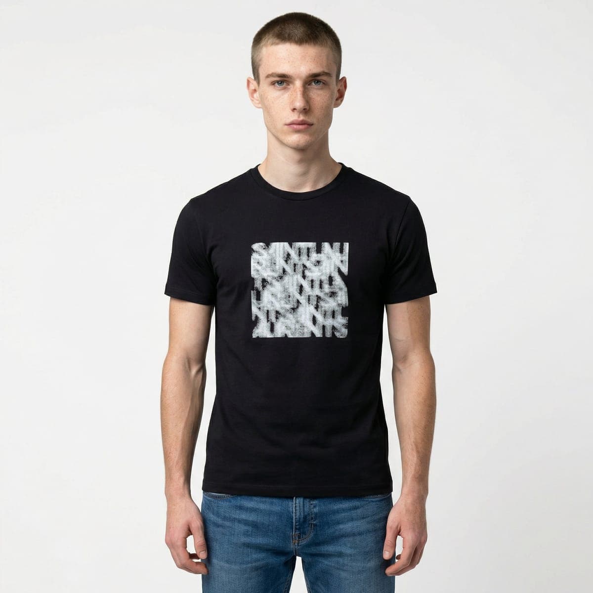 Černé tričko Saint Laurent s monogramem